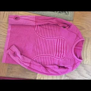 Pink striped LS Lululemon shirt